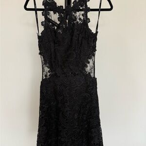 Soieblu Black Lace Backless Dress